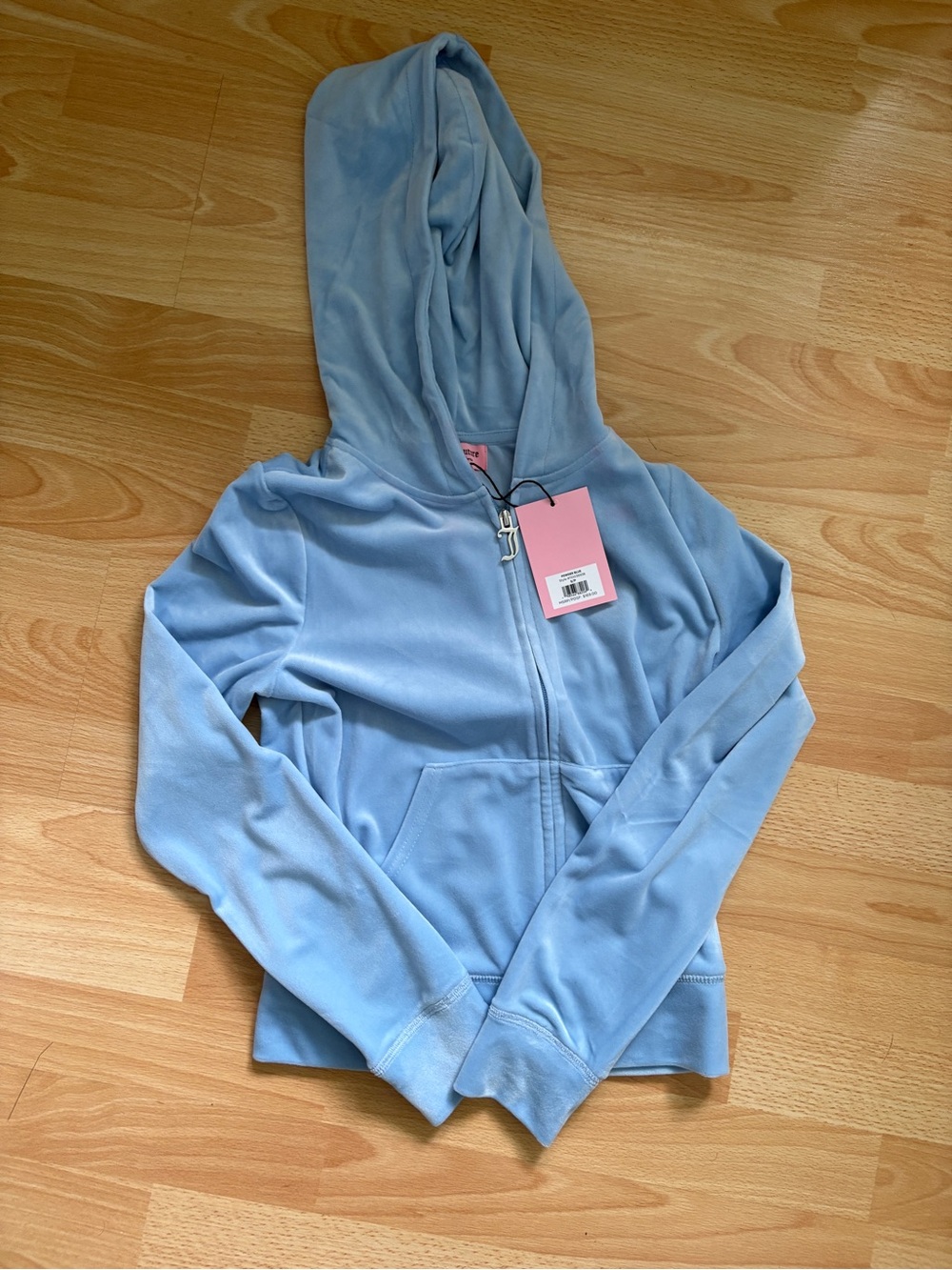 Juicy Couture Light Blue Velour Zip Hoodie
